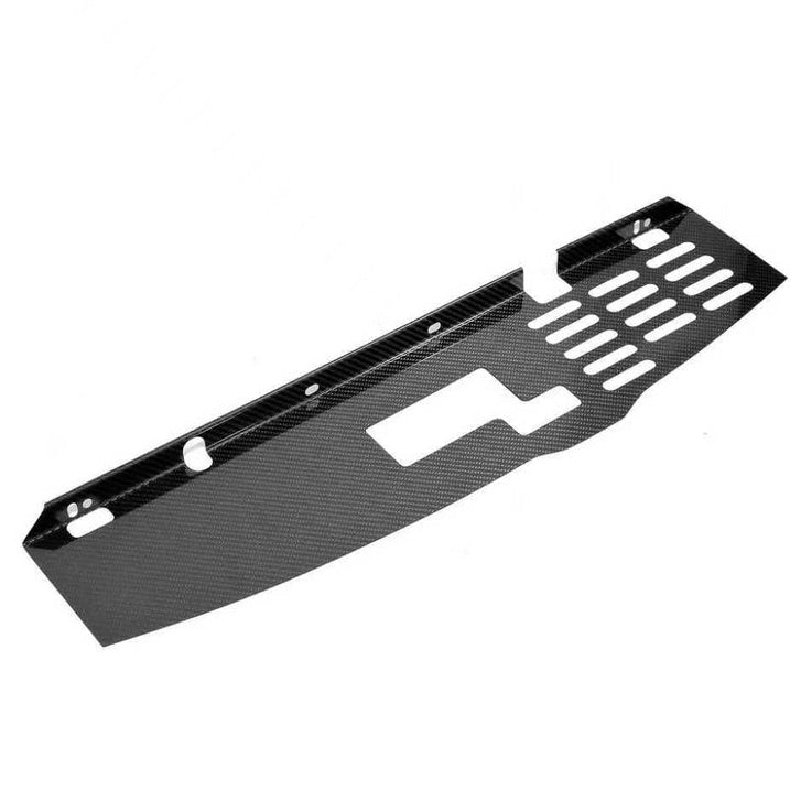 Load image into Gallery viewer, Dry carbon fiber cooling panel for Nissan Skyline GTR R32, features vented design and glossy black weave finish.