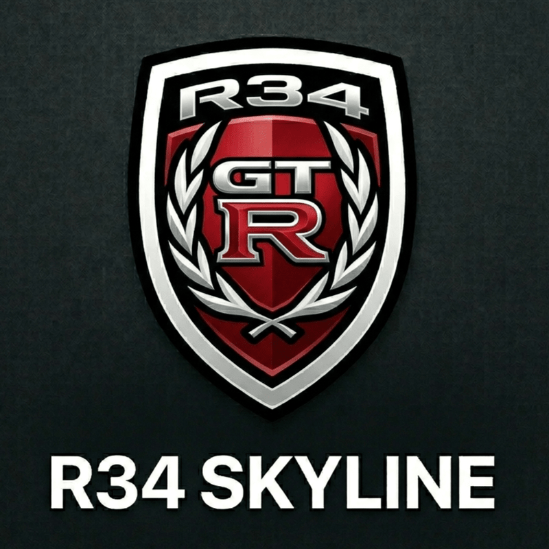 Load image into Gallery viewer, R34 GT R emblem on a black background