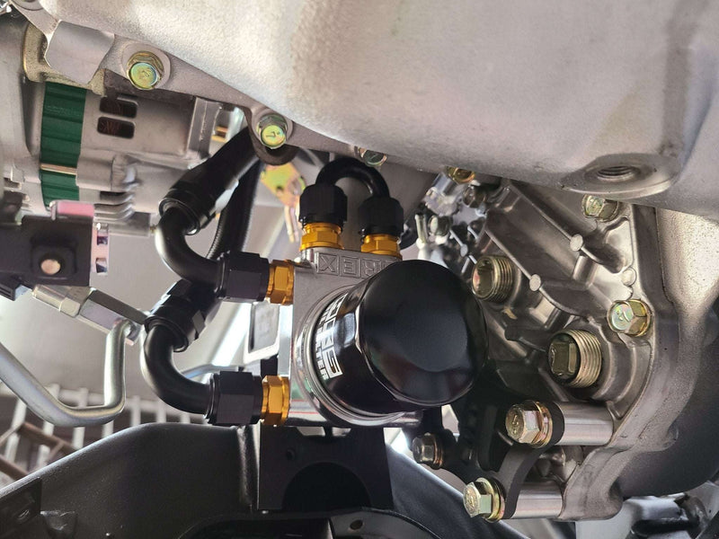 Load image into Gallery viewer, U.P.G Skyline GTR oil filter relocation kit with Greddy oil cooler adapter