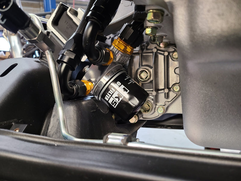 Load image into Gallery viewer, U.P.G Skyline GTR oil filter relocation kit with Greddy oil cooler adapter