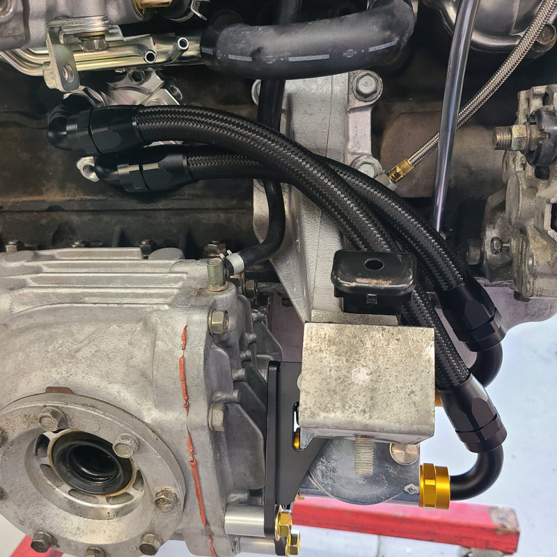 Load image into Gallery viewer, U.P.G Skyline GTR oil filter relocation kit with Greddy oil cooler adapter with Taarks block adapter