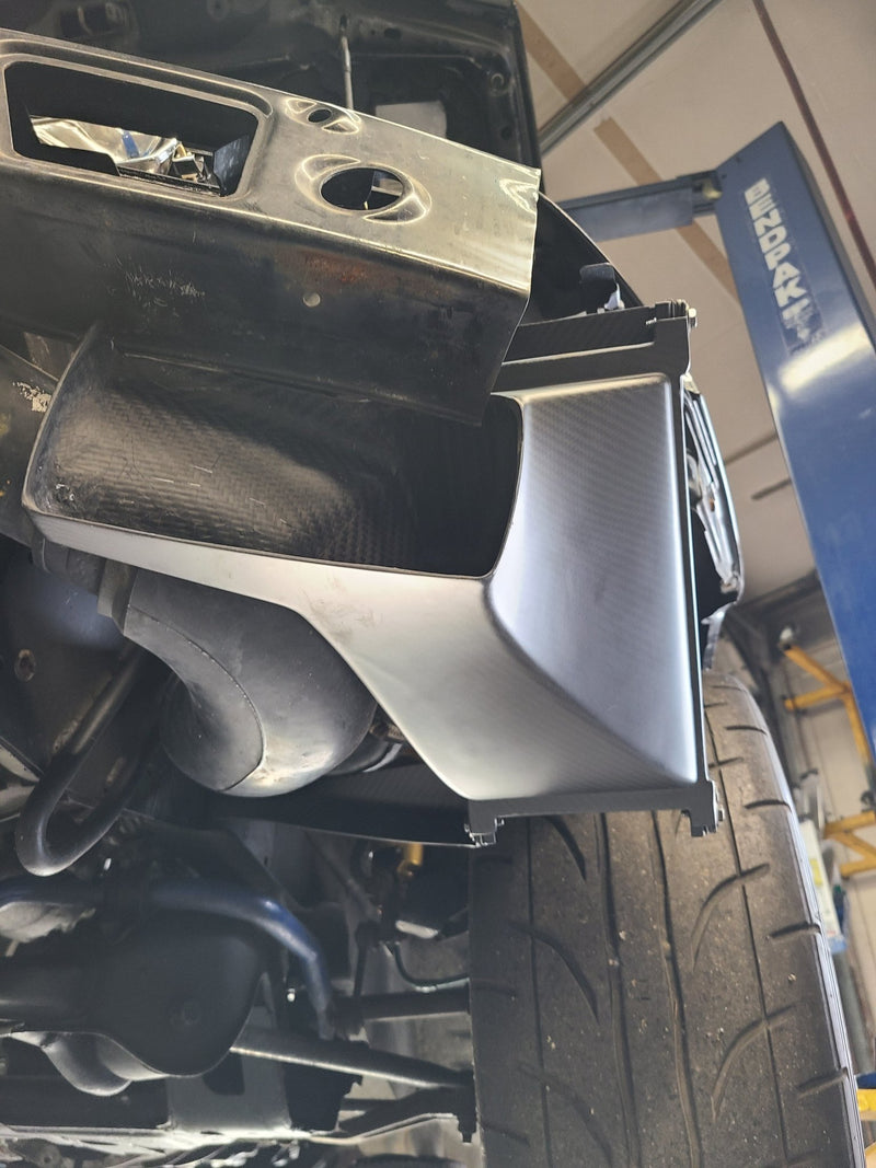 Load image into Gallery viewer, Complete U.P.G. oil cooler kit with carbon fiber ducting installed on an R32 GTR.