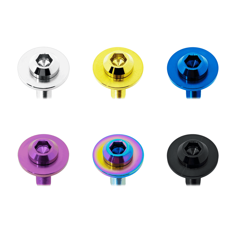 Load image into Gallery viewer, ZSPEC titanium hood fastener kit for GR Corolla, featuring six bolts in silver, gold, blue, purple, neo, and black.