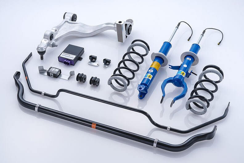 Load image into Gallery viewer, T-Spec Suspension Sport Upgrade Kit | Nissan GT-R (R35) components including shocks, springs, and sway bars.