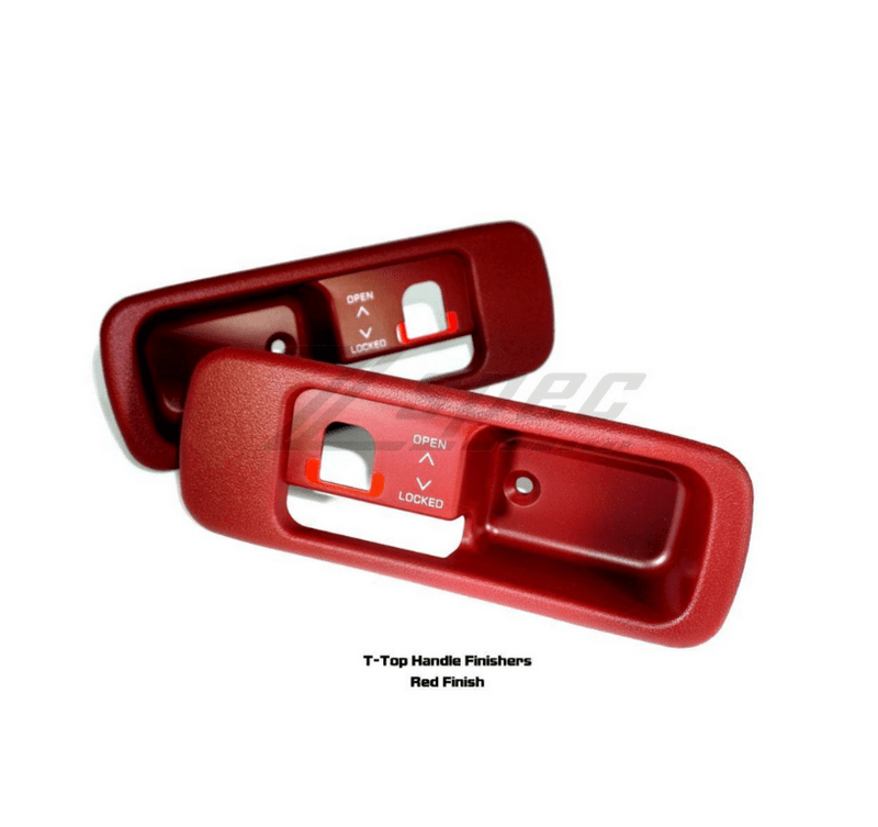Cargue la imagen en el visor de la galería, Red ZSPEC T-top handle finishers for Nissan Z32 300ZX non-locking models. New condition.