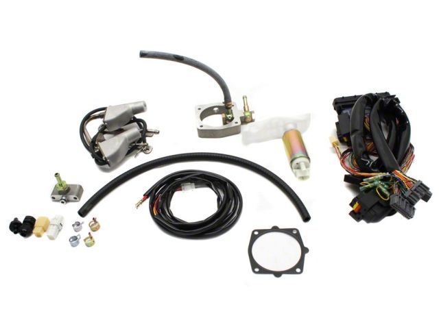 Load image into Gallery viewer, HKS supercharger kit parts for Nissan 350Z VQ35DE, including wiring harness, fuel pump, and various fittings.