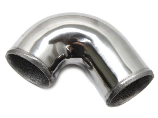 Load image into Gallery viewer, Polished aluminum intake elbow pipe for HKS 350Z VQ35DE supercharger kit. New, curved metal tube.