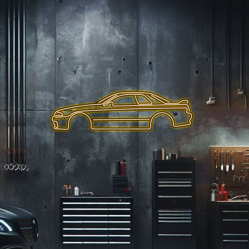 Cargue la imagen en el visor de la galería, Skyline GT-R R32 Metal Neon Car Wall Art - MTN0035