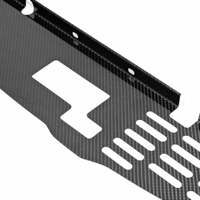 Load image into Gallery viewer, Black dry carbon fiber cooling panel for Nissan Skyline GTR R32, R33, or R34 with slotted ventilation cutouts.
