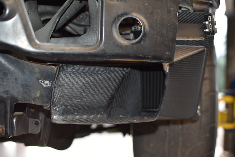 Load image into Gallery viewer, Carbon fiber oil cooler duct for Nissan R32 GTR, installed behind the front bumper.