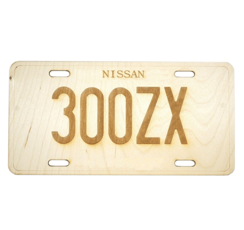 ZSPEC Nissan "300ZX" License Plate, Birch, Ornamental