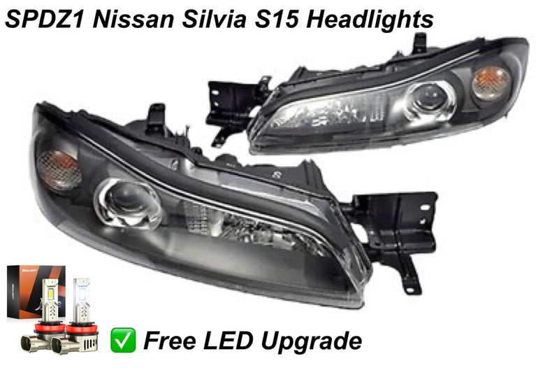 Load image into Gallery viewer, SPDZ1 Nissan Silvia S15 Headlight Assembly (Left & Right) with LED Upgrade