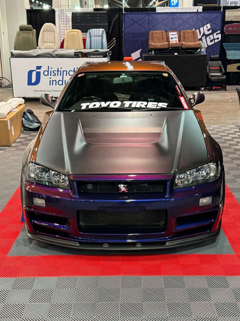Cargue la imagen en el visor de la galería, MUSE JAPAN x BENETEC BNR34 GTR DRY CARBON HOOD ASSEMBLY R-TUNE