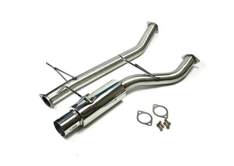 Load image into Gallery viewer, ISR Performance GT stainless steel single exhaust for Nissan R32 GTS-T with flanges and mounting hardware.