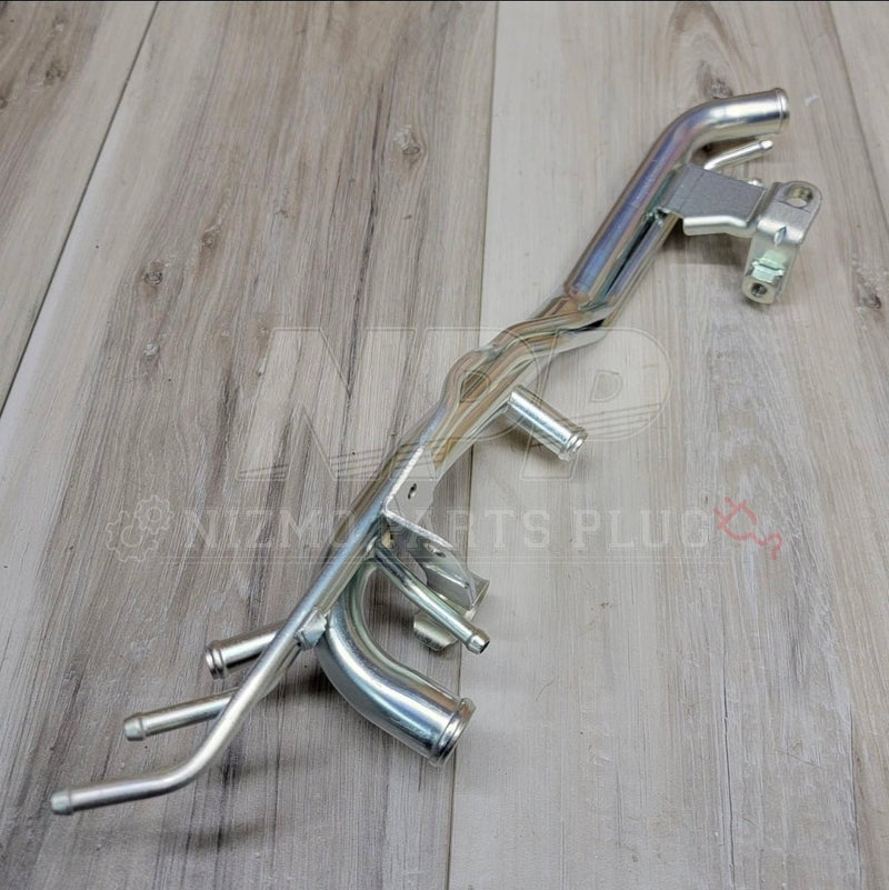 Load image into Gallery viewer, Silver front water/vacuum pipe for Nissan R32 Skyline GTR RB26DETT. New condition, clean metallic finish.