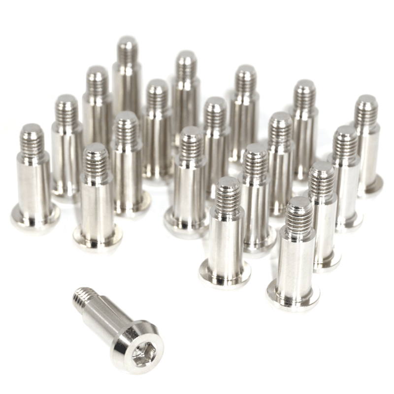 Load image into Gallery viewer, ZSPEC titanium shoulder-bolt timing cover fastener kit for 1984-1989 Nissan 300ZX (Z31). Silver, polished finish.
