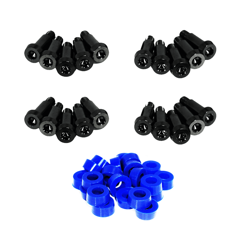 Load image into Gallery viewer, ZSPEC timing cover fastener kit for 84-89 Nissan 300ZX Z31, featuring titanium bolts and blue silicone washers.