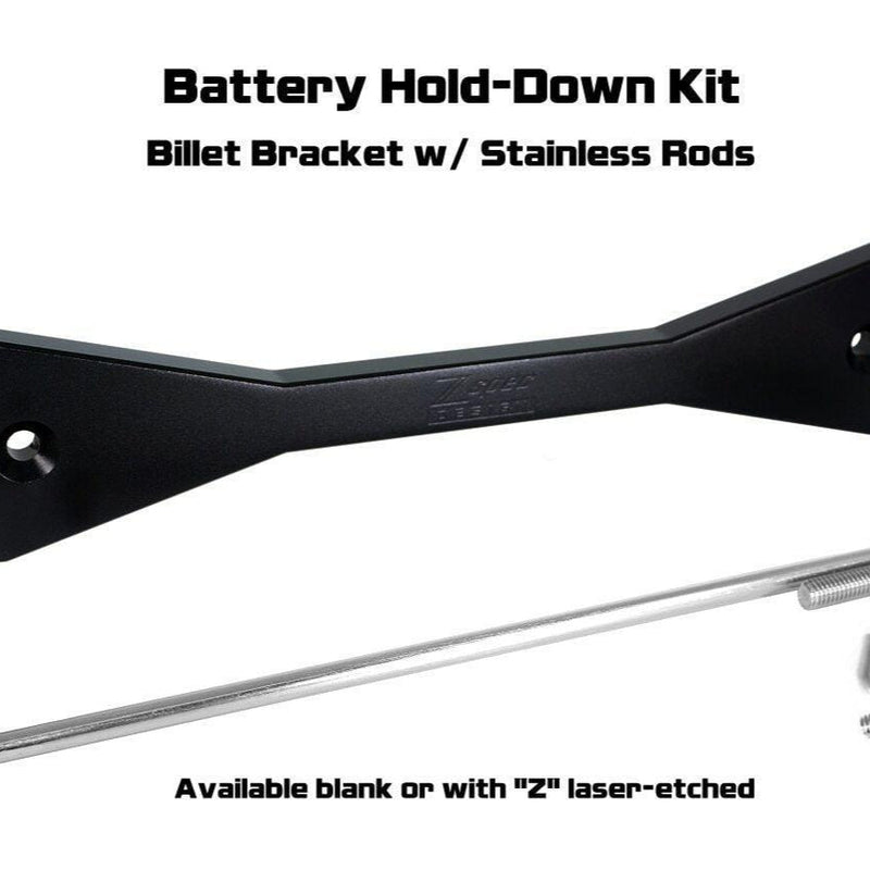 Cargue la imagen en el visor de la galería, ZSPEC Battery Hold Down/Bracket for '09-20 Nissan 370z Z34, Billet w/ Stainless Hardware