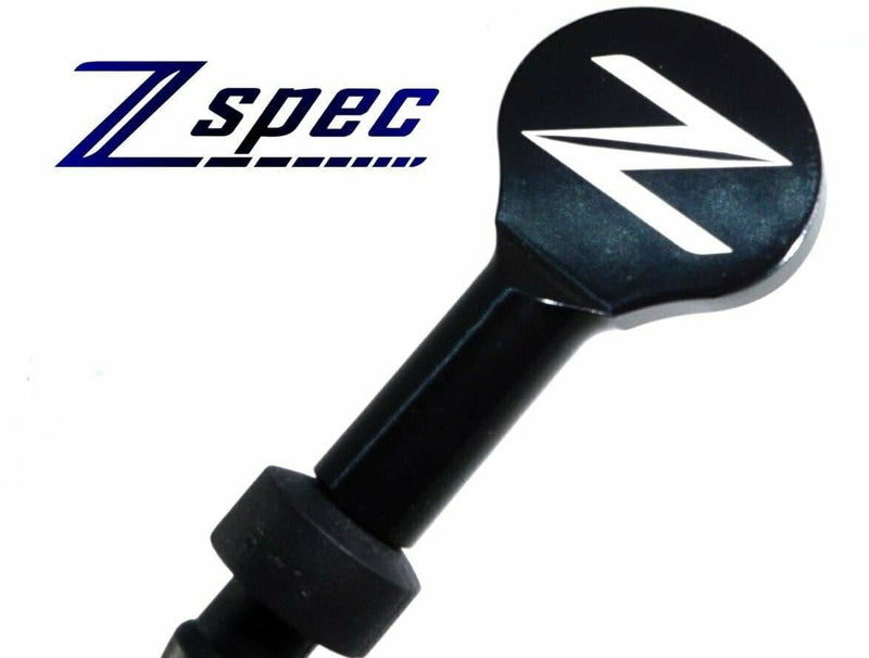Load image into Gallery viewer, Black billet aluminum ZSPEC dipstick handle for Nissan 370z Z34 with white Z logo.