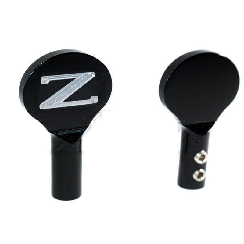 Load image into Gallery viewer, Black ZSPEC billet aluminum oil dipstick handles for Nissan Z31 300ZX (84-89), showing both front and side views.