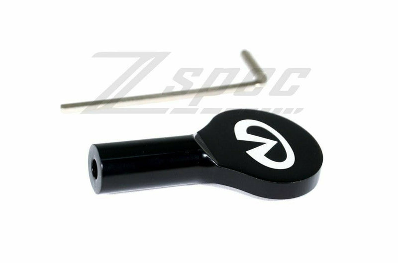 Load image into Gallery viewer, Black billet ZSPEC dipstick handle for Infiniti G35, G37, Q50, and Q60 with included hex key.