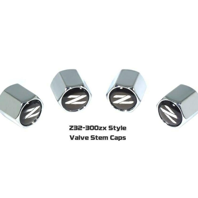 Chrome Valve Stem Tire Caps, Style: Nissan 300zx Z32