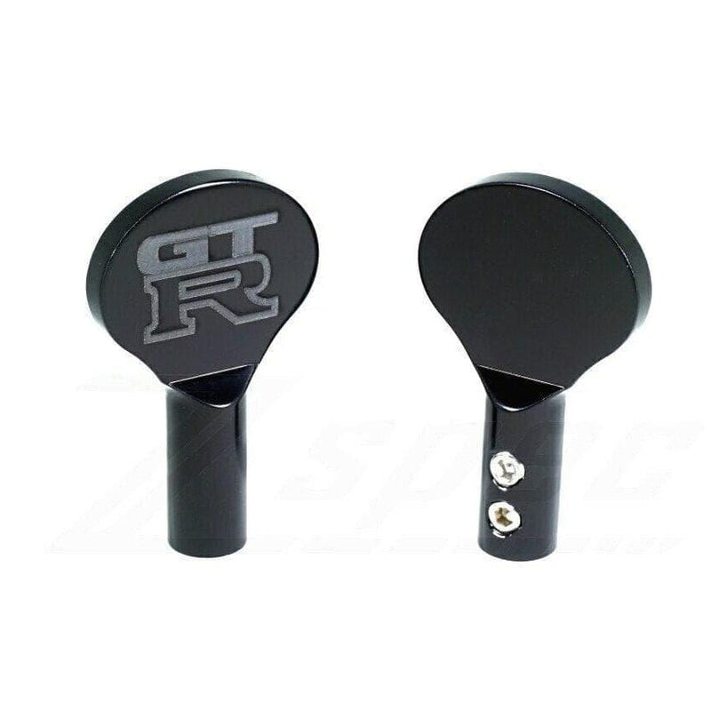Load image into Gallery viewer, Black billet ZSPEC dipstick handle for Nissan GT-R R35 with GT-R logo and hex key set screws.