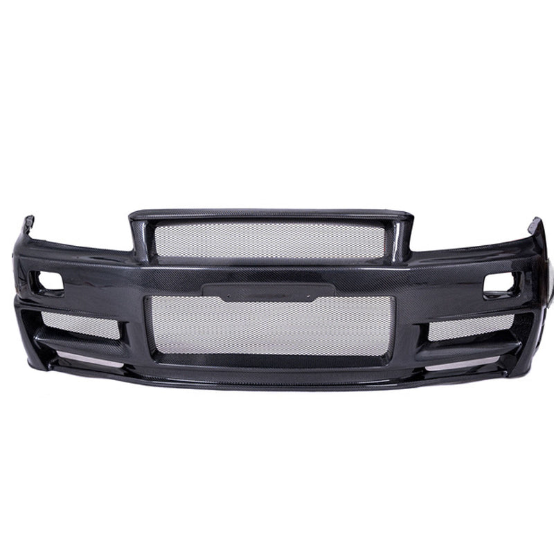 Load image into Gallery viewer, Dry Carbon Fiber Z Tune Style Front Bumper for Nissan Skyline R34
