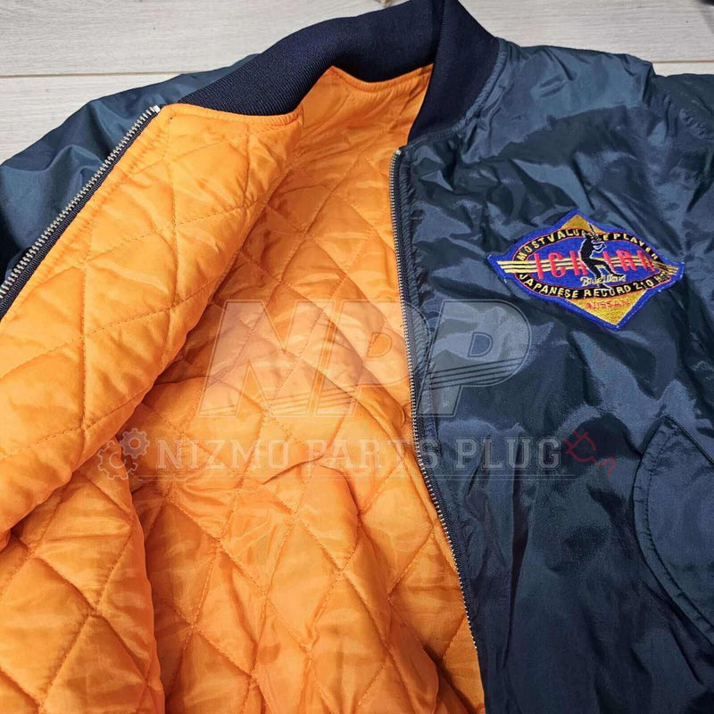 Load image into Gallery viewer, AuthenticWear Japan Nissan Rare Ichiro Baseball MA-1 210 hits Jacket Size-L - NizmoPartsPlug