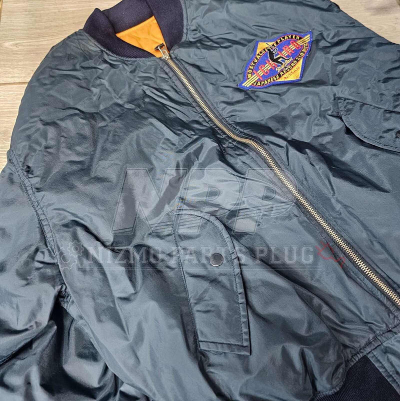 Load image into Gallery viewer, AuthenticWear Japan Nissan Rare Ichiro Baseball MA-1 210 hits Jacket Size-L - NizmoPartsPlug