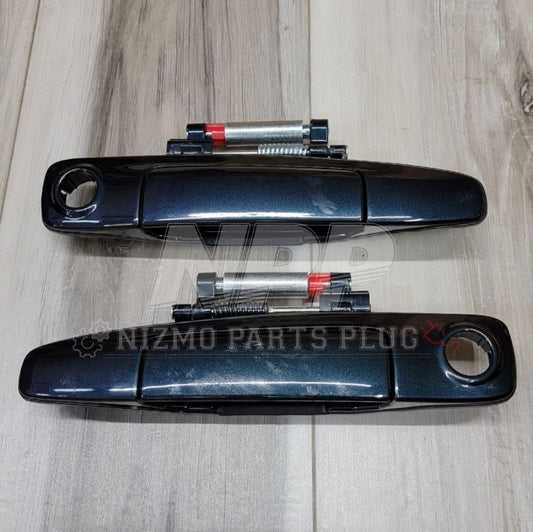 Nissan R34 Skyline Coupe Front Outer Door Handle Set (LV4) Midnight Purple 2 - NizmoPartsPlug