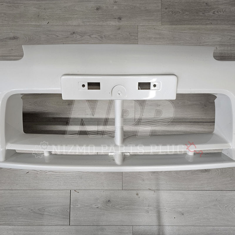 Load image into Gallery viewer, Pre-owned white Nissan S15 Silvia OEM Spec-R Aero front bumper assembly, top-down view.