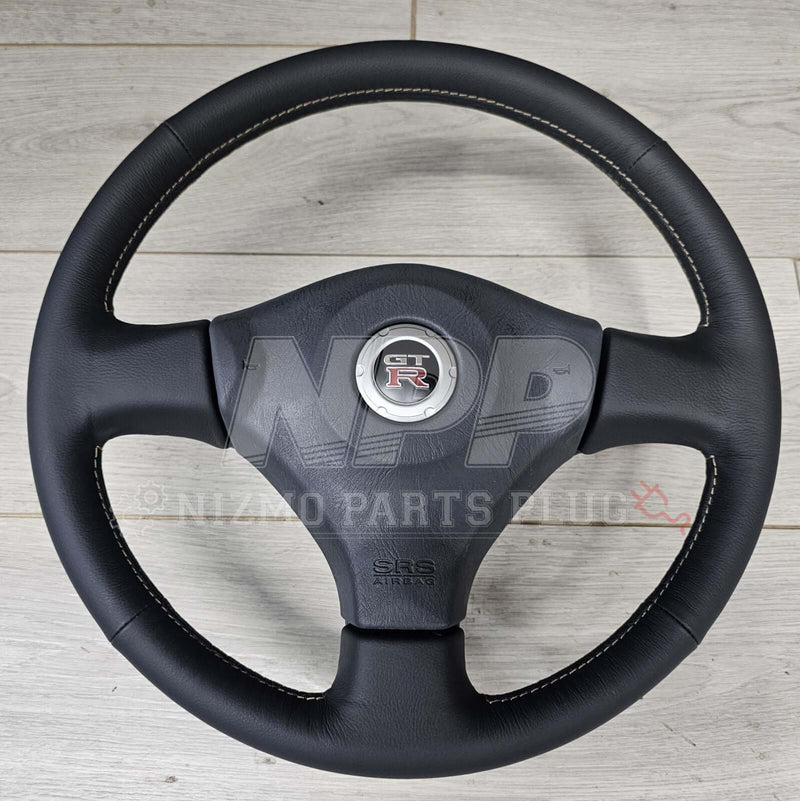 Load image into Gallery viewer, Nissan R34 Skyline GTR Nürburgring Leather Steering Wheel Combination Set - NizmoPartsPlug