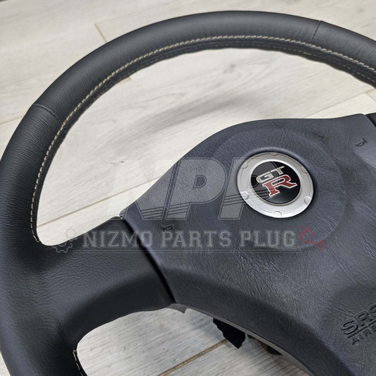 日産 R34 スカイライン GTR ニュルブルクリンク レザーステアリングホイールコンビネーションセット