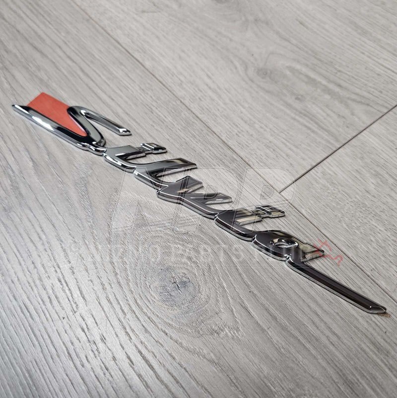 Load image into Gallery viewer, Nissan S15 Silvia Trunk Rear Emblem (Chrome) - NizmoPartsPlug