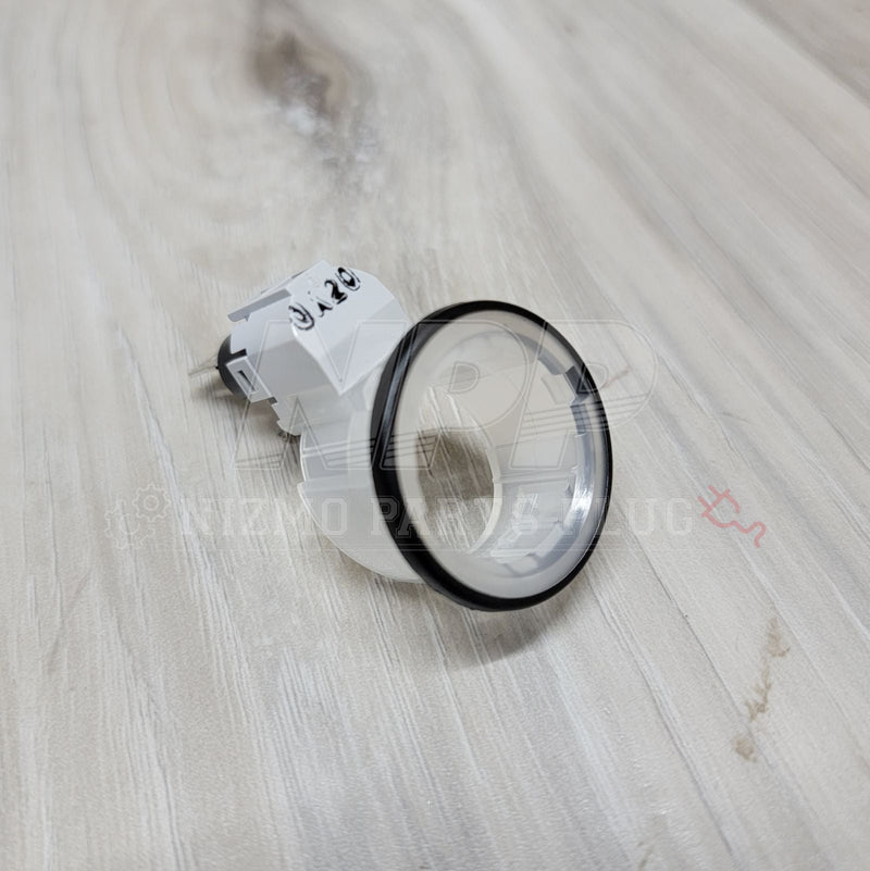 Load image into Gallery viewer, White Nissan R34 auxiliary lighter ring assembly with a black trim ring.