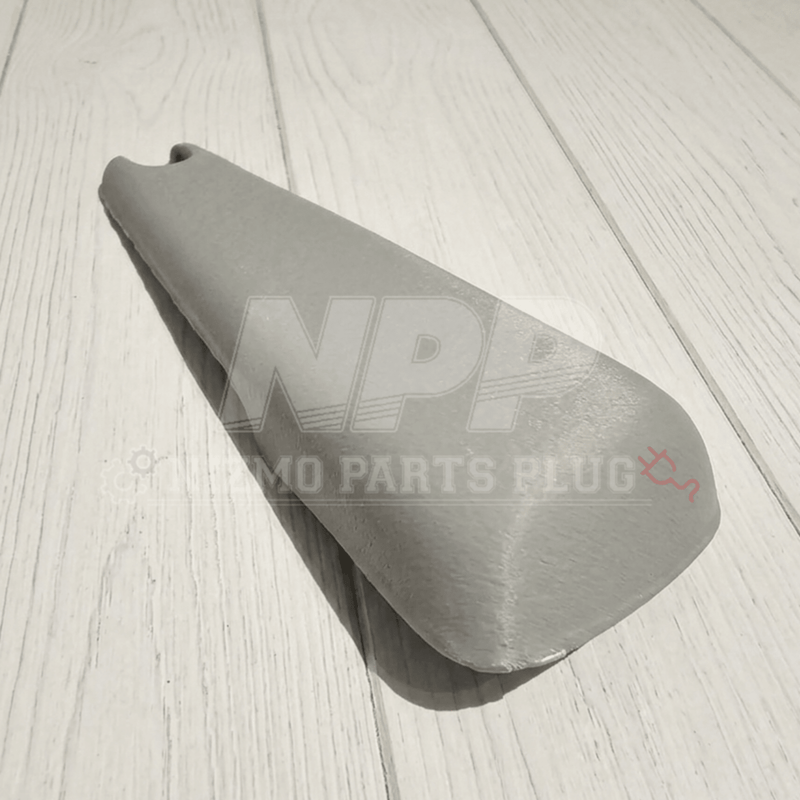 Load image into Gallery viewer, Grey Mirai Mamoru rear-view mirror finisher cover for Nissan Skyline R32, R33, and R34 models.