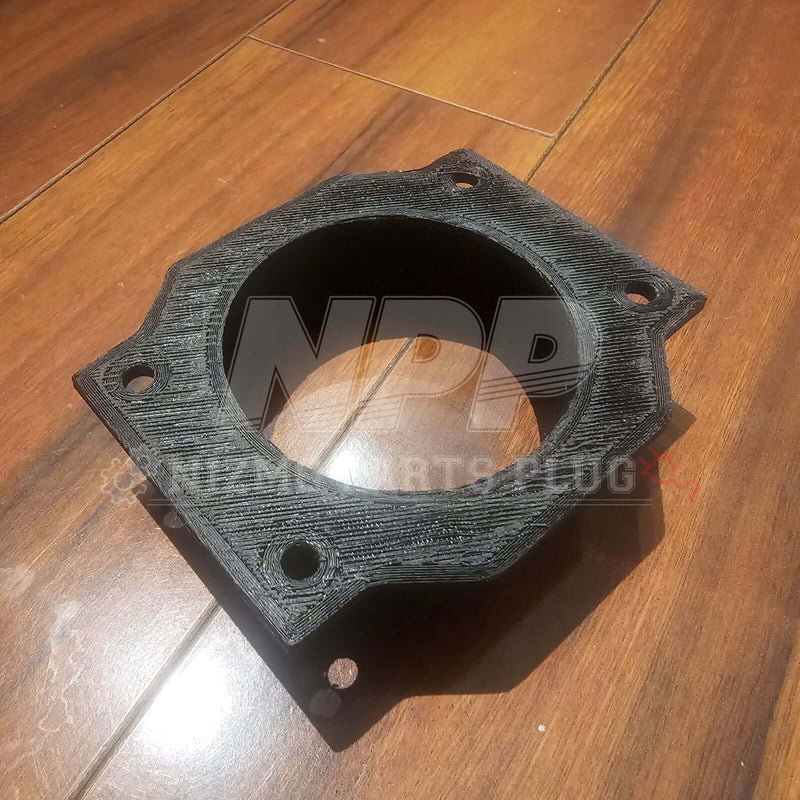 Load image into Gallery viewer, Black 3D-printed ABS 3-inch cone filter adapter for N62 MAF sensor, commonly used in Nissan S-chassis builds.