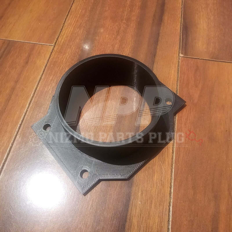 Load image into Gallery viewer, Black 3D-printed ABS 3-inch MAF cone filter adapter for N62 sensors on wood surface.