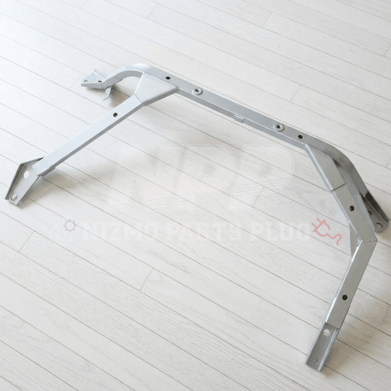 Load image into Gallery viewer, Silver Nismo front floor reinforcement bar for Nissan BNR34 GTR, showing a clean, high-quality metal finish.
