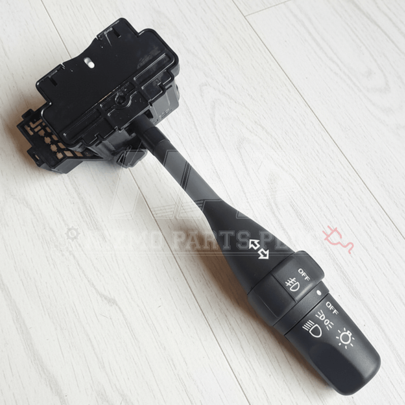 Load image into Gallery viewer, Black Nissan R33 Skyline GTR turn signal and headlight switch assembly with foglight control, excellent condition.