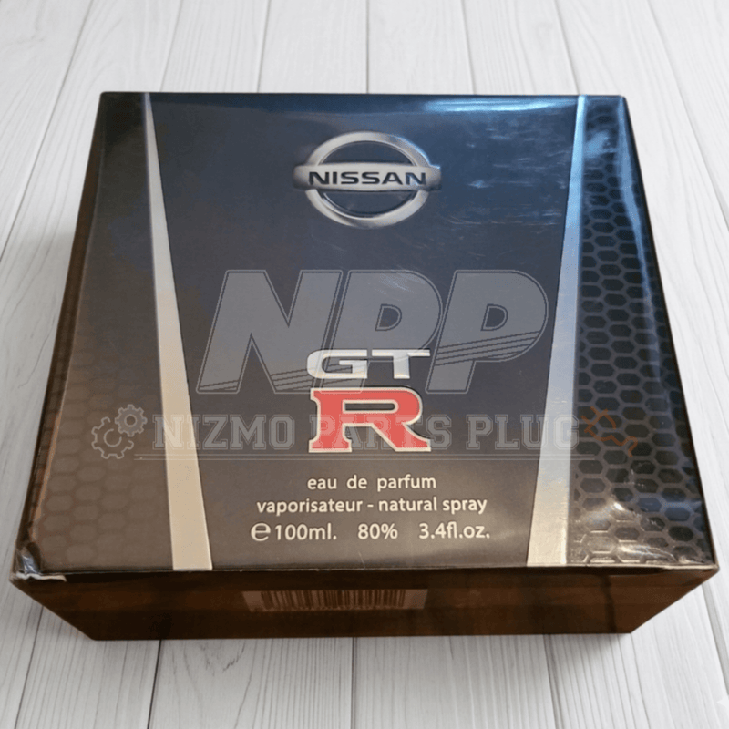 Load image into Gallery viewer, Nissan GT-R branded Eau de Parfum cologne in a black, sealed 100ml display box with silver and red accents.