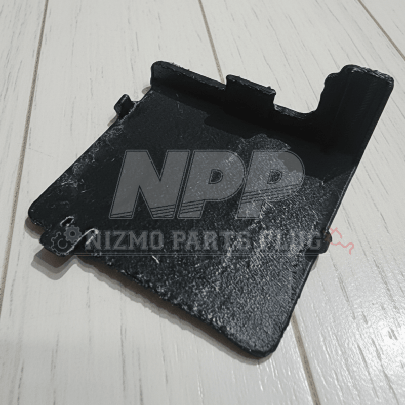 Load image into Gallery viewer, Black steering wheel access cover for R34 Skyline and S15 Silvia, showing minor surface wear.