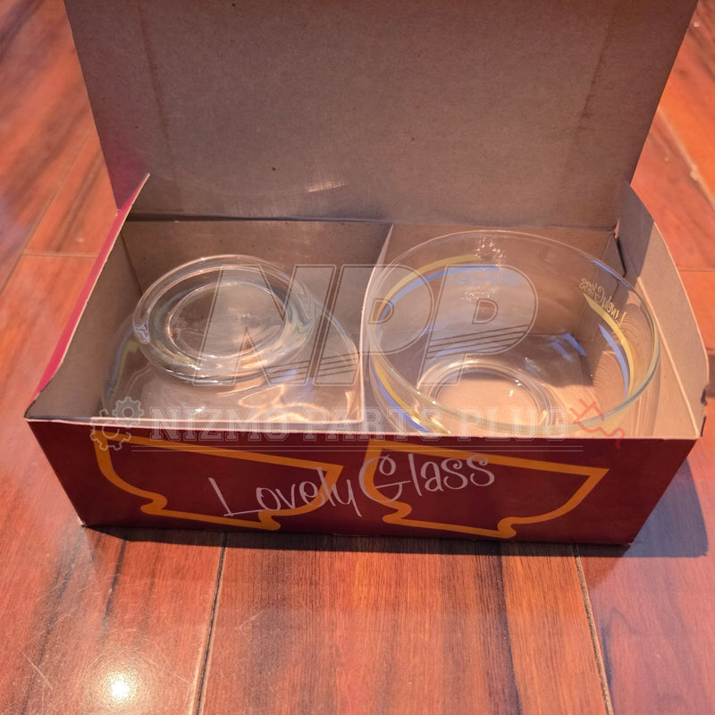 Load image into Gallery viewer, Rare Vintage Nissan Prince "Skyline Japan" Glass Bowl Set (C210 Era Dealership Novelty) - NizmoPartsPlug