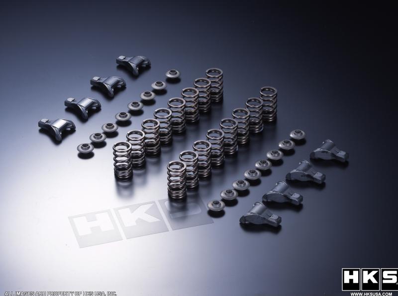 Load image into Gallery viewer, HKS Step 2 head system kit for S13/S14/S15 SR20DET, including metallic valve springs, retainers, and rocker arms.