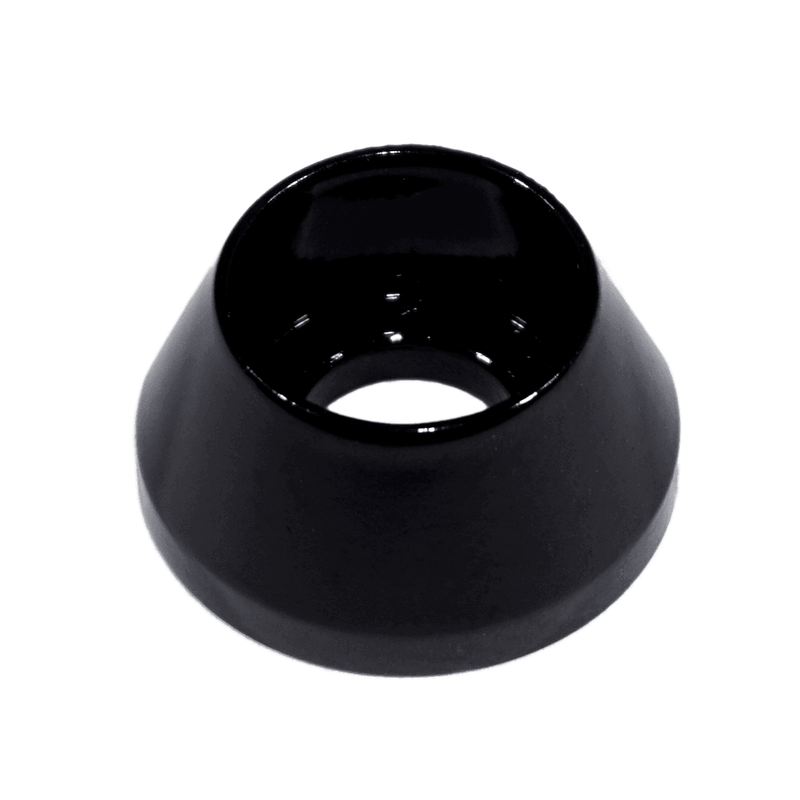 Load image into Gallery viewer, Black ZSPEC battery cable bracket for Nissan 300ZX Z32 (90-99). Conical shape, glossy finish, new condition.