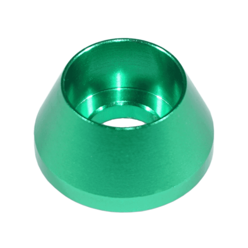 Cargue la imagen en el visor de la galería, Green billet aluminum dress-up fastener washer for 1990-1996 Nissan 300ZX (Z32) timing covers.