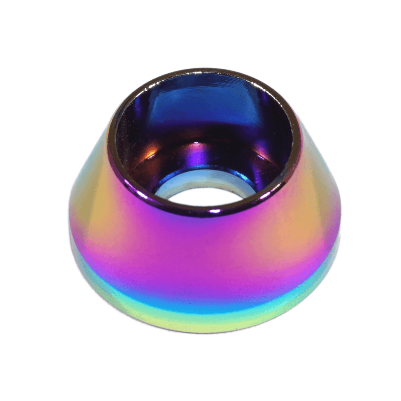 Load image into Gallery viewer, Neo-chrome ZSPEC billet washer for Nissan Z32 300ZX and Skyline GT-R crank angle sensor bolts.