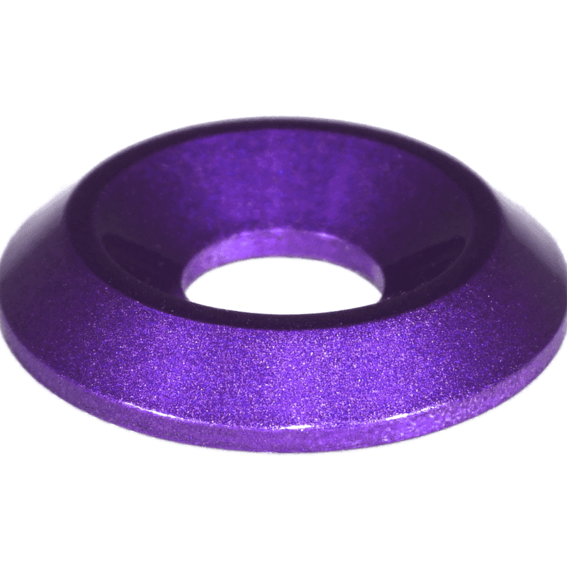Load image into Gallery viewer, Purple billet finish washer for ZSPEC fastener kit, fitting '03-08 Infiniti G35.