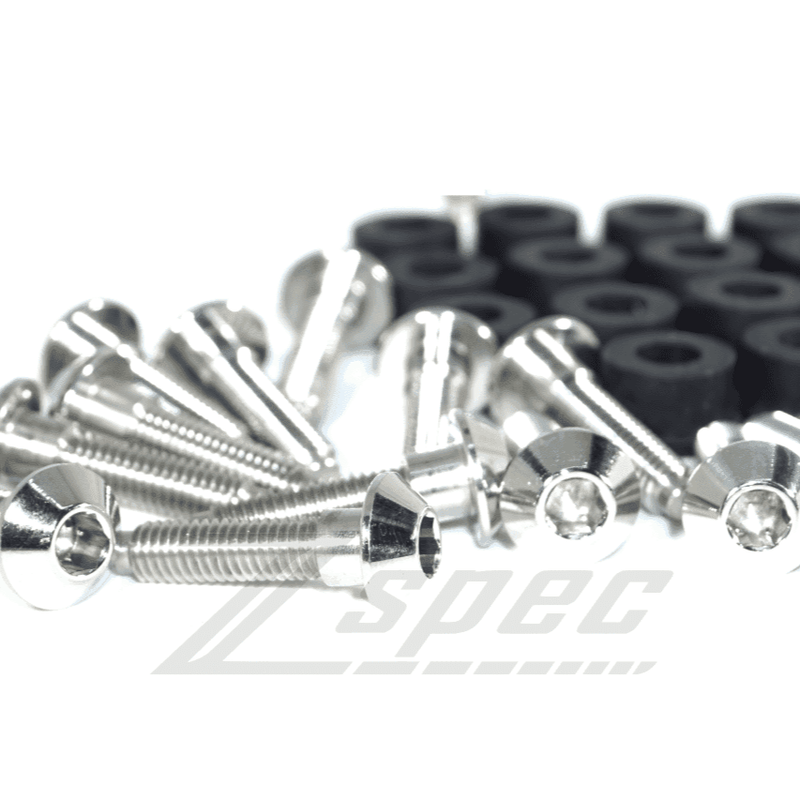 Load image into Gallery viewer, Titanium ZSPEC intake valve cover fasteners and black rubber bushings for 1990-1996 Nissan 300ZX (Z32).